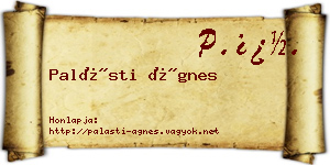Palásti Ágnes névjegykártya